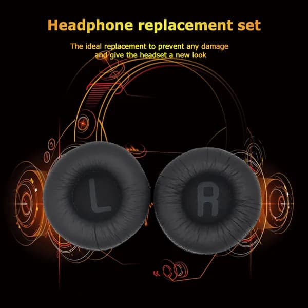 Чехлы для наушников JBL T500BT из искусственной кожи с поролоновым наполнителем, чёрные