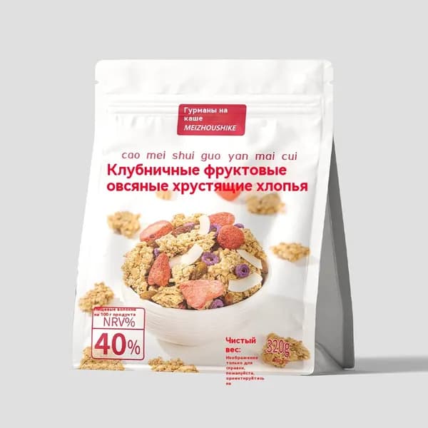 Йогурт, орехи, фрукты, овсяные хлопья
