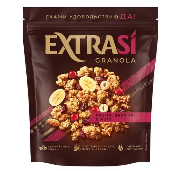 Гранола-мюсли Extrasi фрукты-ягоды-орех, 300г