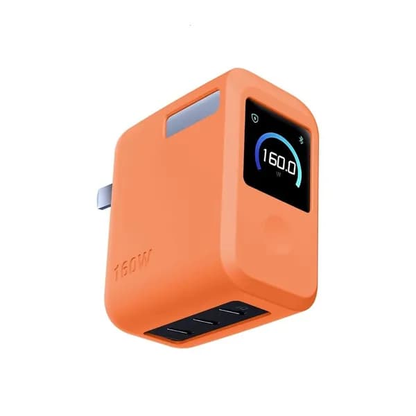 Силиконовый защитный чехол для зарядного устройства Anker Prime 160W GaN оранжевый.