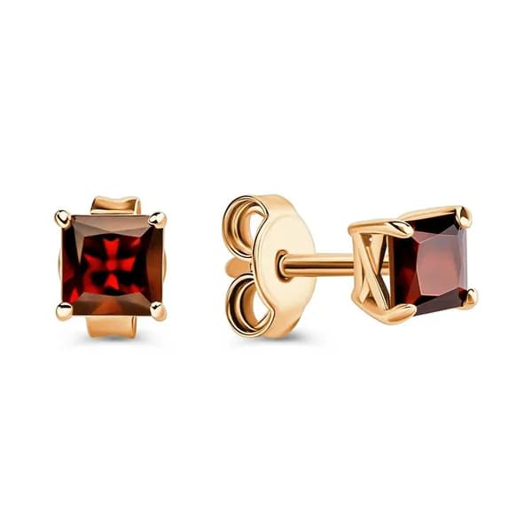 Серьги женские с гранатами из красного золота 585 пробы 585GOLD