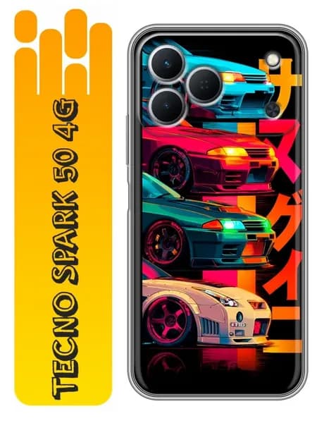 Чехол на Tecno Spark 50 тачки аниме