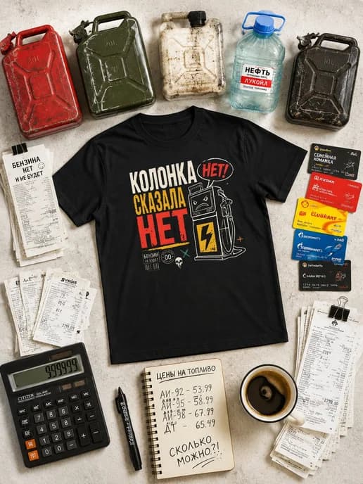 Футболка водителю Колонка сказала нет бензин не будет
