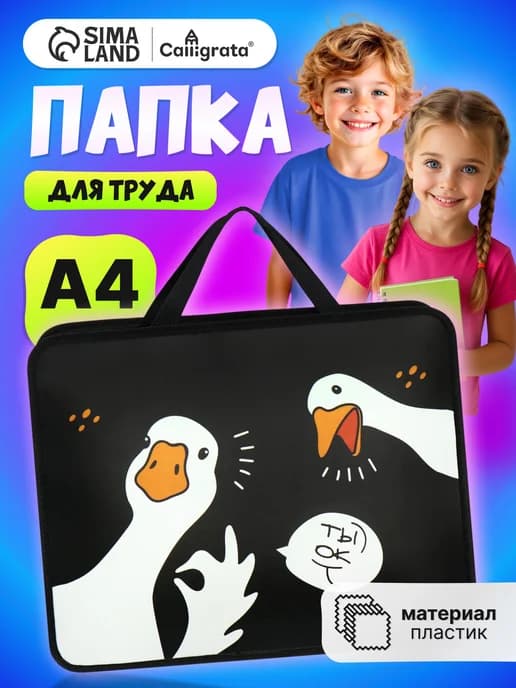 Папка сумка школьная для труда и тетрадей А4