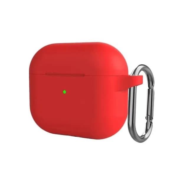 Чехол для AirPods 3 красный с карабином