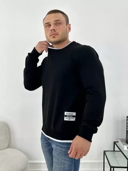 Однотонная толстовка с окантовкой лонгслив