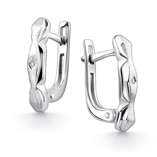 Серебряные серьги DIAMANT-ONLINE с бриллиантом 925 пробы