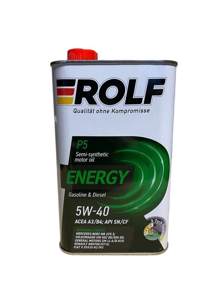 ROLF Energy ACEA A3/B4 API SN/CF 5W-40 Масло моторное, Полусинтетическое, 1 л
