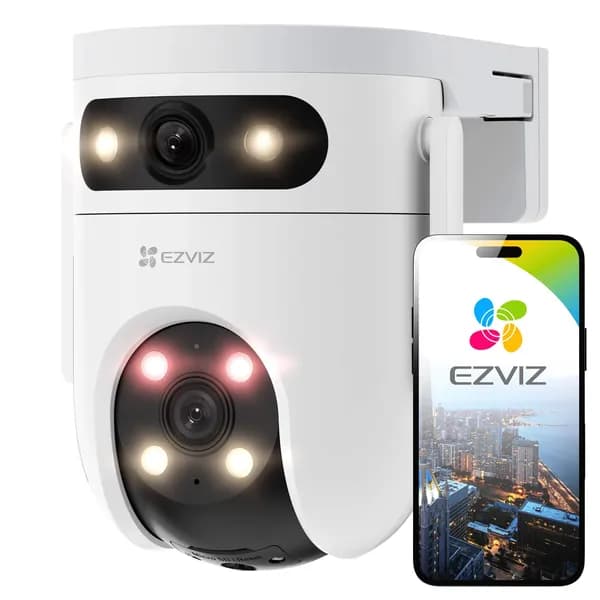 EZVIZ H9C Dual с двумя объективами 3K и 3K (5MP+5MP) и Wi-Fi поворотная и наклоном, панорамный охват 360, двусторонняя аудиосвязь, кодек H.265