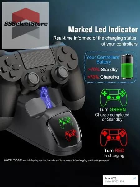 Док-станция для зарядки 2 геймпадов PS4 (Pro/Slim) беспроводное зарядное устройство для контроллеров DualShock 4