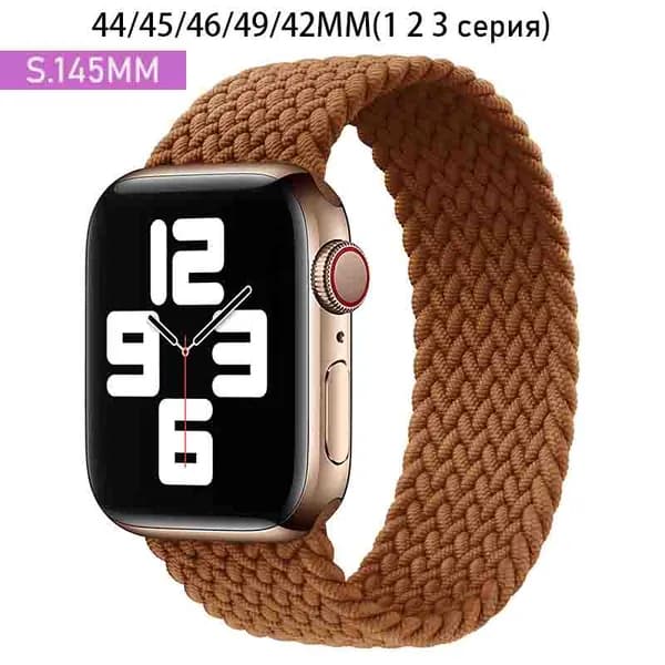 Нейлоновый ремешок для Apple Watch 42/44/45/49 mm, для series 1 2 3 4 5 6 7 8 9 SE Ultra,46mm(10 серий), размер S,Эластичный плетеный браслет