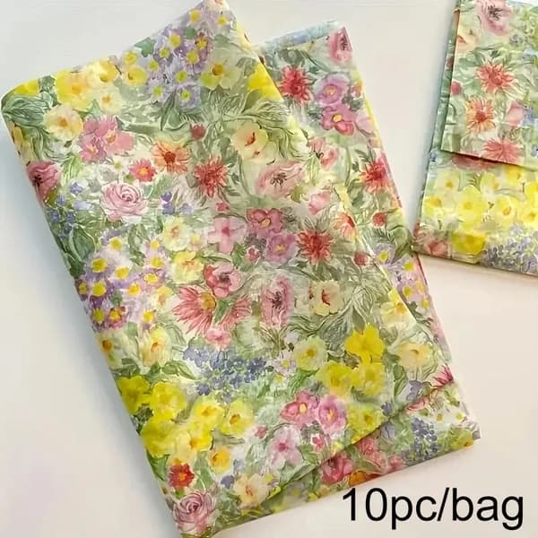 10 кусочков Сиднейской бумаги с бантом и цветочным узором,50*35 см, Бумага для упаковки букетов цветов и подарков