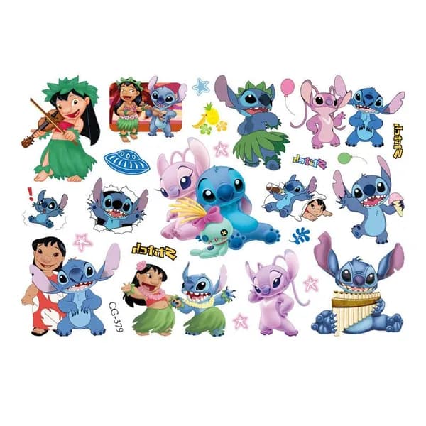 Водонепроницаемые тату-наклейки Stitch с креативным мультяшным принтом для мужчин и женщин