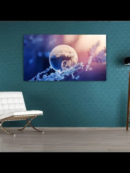 Картина на холсте, 60x110, Мыльный пузырь макро узор