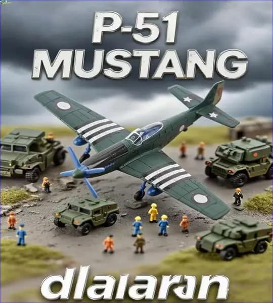 Премиум сборная модель самолета P51 Mustang 1:48 от Dalaran, пластиковая, без клея, представленная как американская военная техника.