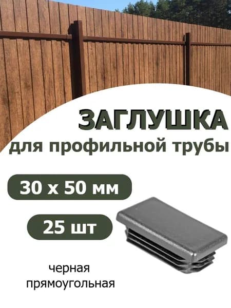 Заглушка для профильной трубы 30х50 черная 25шт