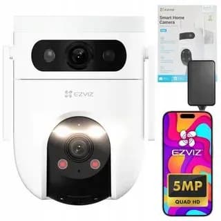 EZVIZ H9C Dual 5мп+5мп с двумя объективами 3K и 3K и Wi-Fi поворотная и наклоном, панорамный охват 360, двусторонняя аудиосвязь, кодек H.265