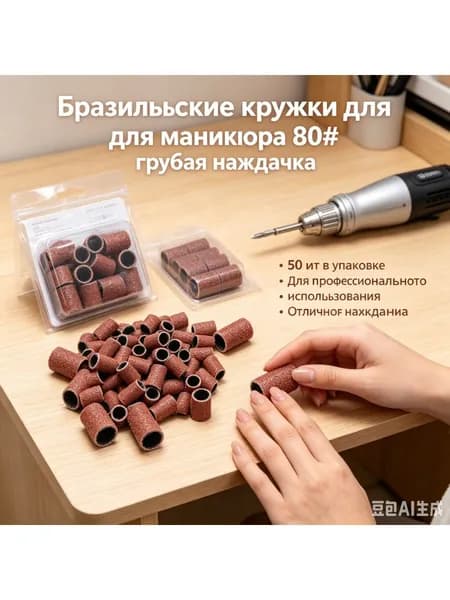 Фреза для аппаратного маникюра,50 шлифовальных кругов для маникюра в упаковке