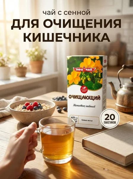 Чай для очищения кишечника. Мягкое слабительное средство с сенной в пакетиках