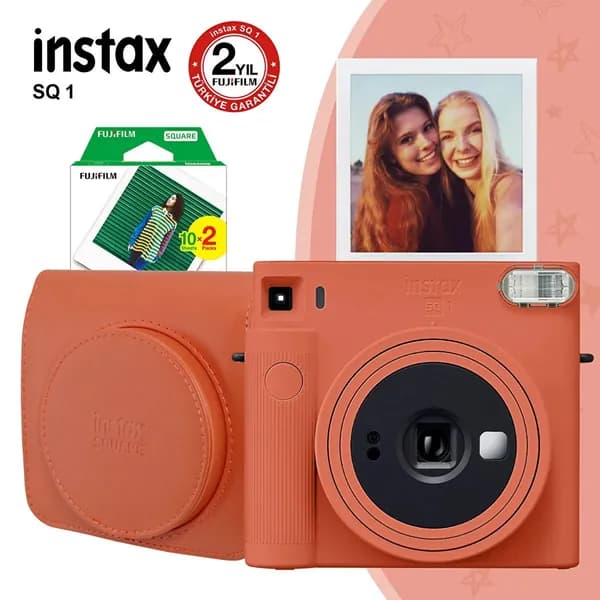 Фотоаппарат Fujifilm Instax SQ1 + сумка + 20 пленок, коричневый