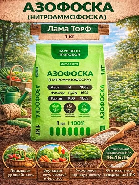 Удобрение Азофоска нитроаммофоска 1 кг