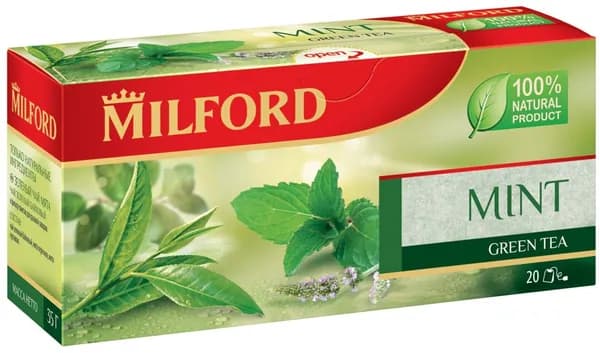 Чай MILFORD Зеленый с Мятой (20 пакетиков) 35г