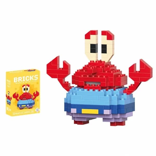 Мистер Крабс Игрушечные блоки,Совместимо с микро-кирпичиками LEGO
