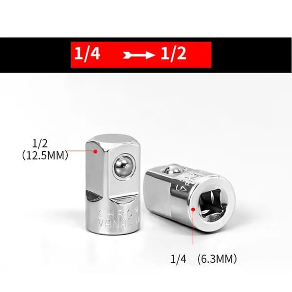 1/4" 3/8" 1/2" Соединительный патрубок-преобразователь Переходник для гаечного ключа-преобразователя