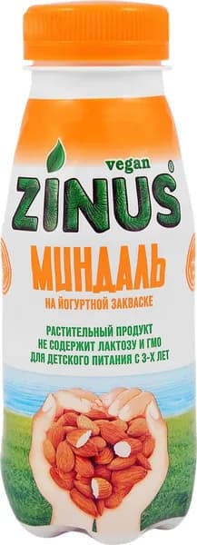 Напиток растительный ZINUS VEGAN Миндаль на йогуртной закваске, с змж, 250г5шт
