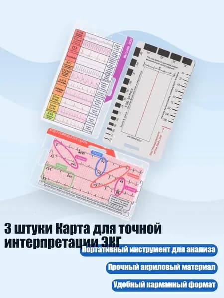 3 штуки Карта для точной интерпретации ЭКГ, - Стиль ABC