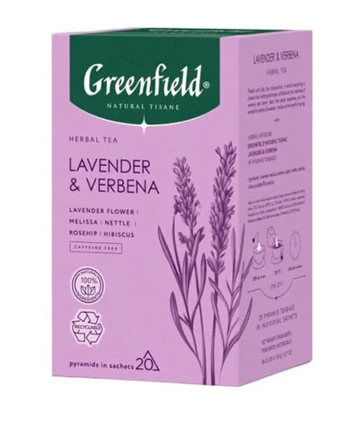 Greenfield Чай в пирамидках травяной Greenfield Tisane, Lavander, Verbena, 36гр