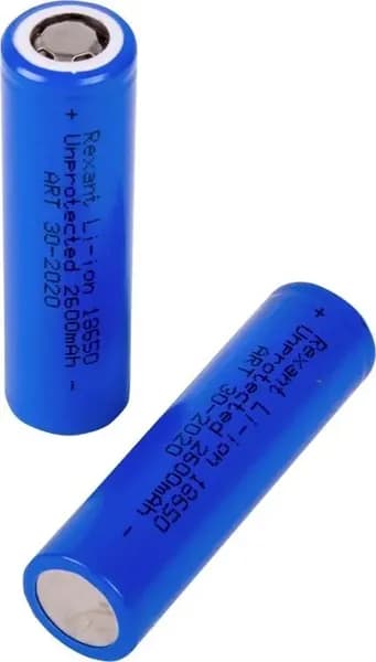 Аккумулятор Li-ion Rexant, 18650 unprotected, 2600 мАч, 3.7 В 30-2020