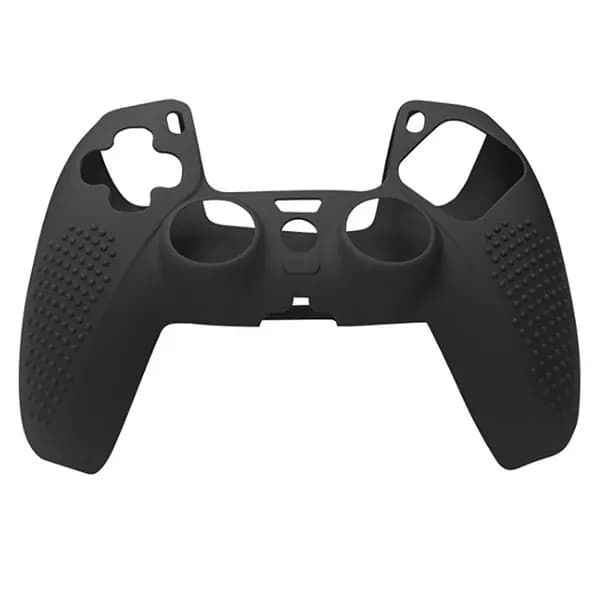 Защитный силиконовый чехол для игрового контроллера PS5, противоскользящая накладка на рукоятку (черный)