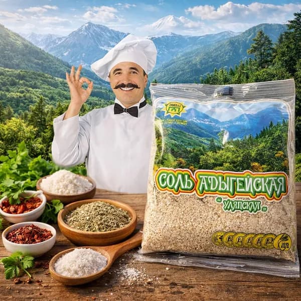 Соль Адыгейская Уляпская 450 грамм 4 штуки