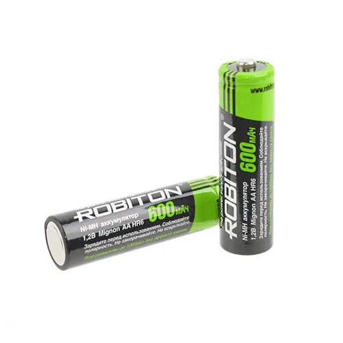Аккумулятор пальчиковый ROBITON HR6 AA Ni-MH 600mAh Solar для садовых светильников 2шт (2 в п/э)