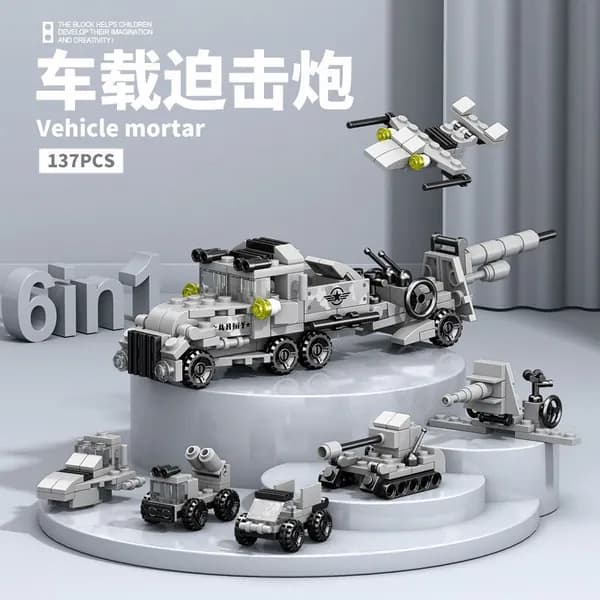 Конструктор совместимый с Lego Динозавр-робот 6 в 1, военная серия, развивающая модель для сборки, новинка, подарок для мальчиков