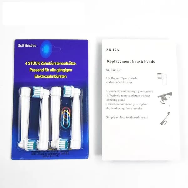 4 штуки.Сменные насадки для электрических зубных щеток Oral-B (Braun), BEIBER CLASSIC с КОЛПАЧКОМ 4 шт.