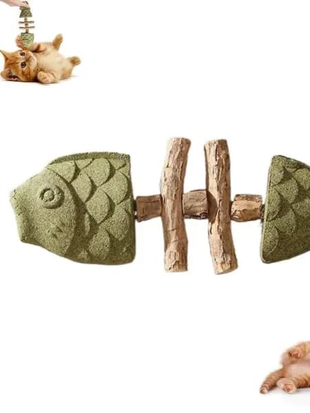 Игрушка Для Кошек Для Чистки Зубов Рыбья Кость С Валерианой Улучшает Здоровье Зубов