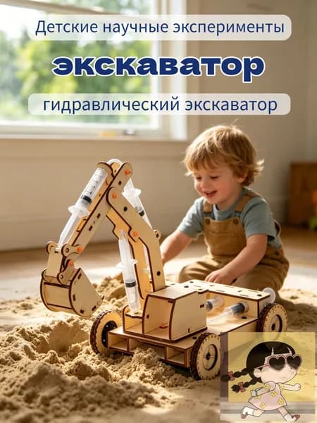 DIY гидравлический экскаватор-модель для сборки образовательная игрушка по STEAM для школьников