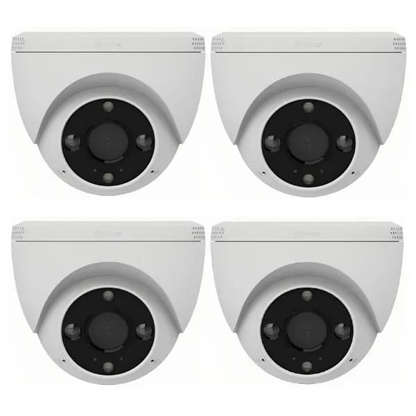 EZVIZ H4 (2K) (2.8мм) 3мп Wi-Fi Купольная камера видеонаблюдения с обнаружением человека и авто, ночная съёмка и запись на карту памяти. Комплект 4 штуки