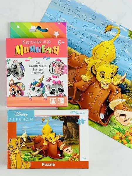 Карточная игра барабум с животными пазл король лев 80 эл
