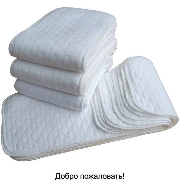 Premium Soft Подгузники для новорожденных, 100% хлопок, ультра-тонкие. Впитывающие трехслойные - Вкладыши для многоразовых подгузников марлевые хлопковые, комплект 5 штук