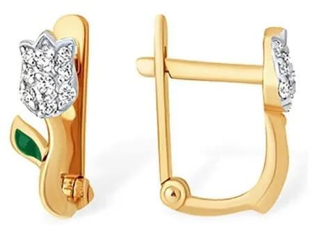 GOLDEN EAGLE Серьги ювелирные Золото красное 585 пробы