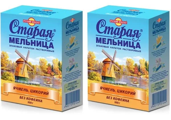 Русский Продукт напиток злаковый ячменный с цикорием, изумительный вкус с пользой для здоровья, 100 г. (2 шт.)