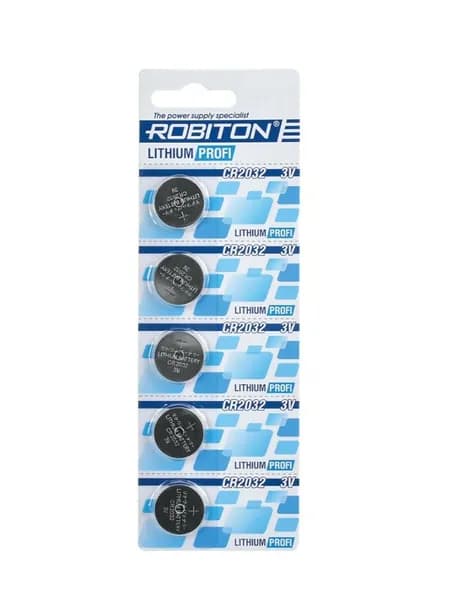 Батарейка ROBITON PROFI CR2032 Lithium 3В ( 5 штук )