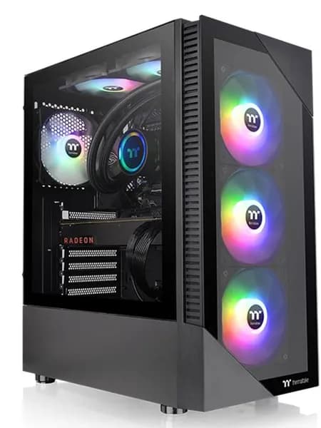 Компьютерный корпус Thermaltake View 200 TG черный ARGB, ATX / Micro-ATX / Mini ATX, стеклянная боковая панель, поддержка видеокарт до 300 мм, без блока питания