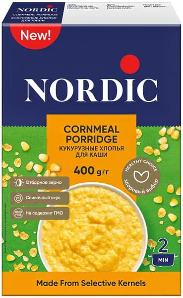 Хлопья кукурузные Nordic для каши, 400 г