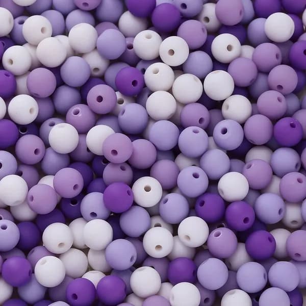 Акриловые разноцветные бусины 8 мм, 50шт, фиолетовый
