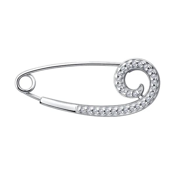 Diamant, Брошь из серебра с фианитами, 94-140-00560-1, булавки, 925 проба