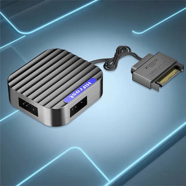 Беспроводной ARGB-контроллер для ПК с магнитным креплением и 3 разъёмами 3-pin